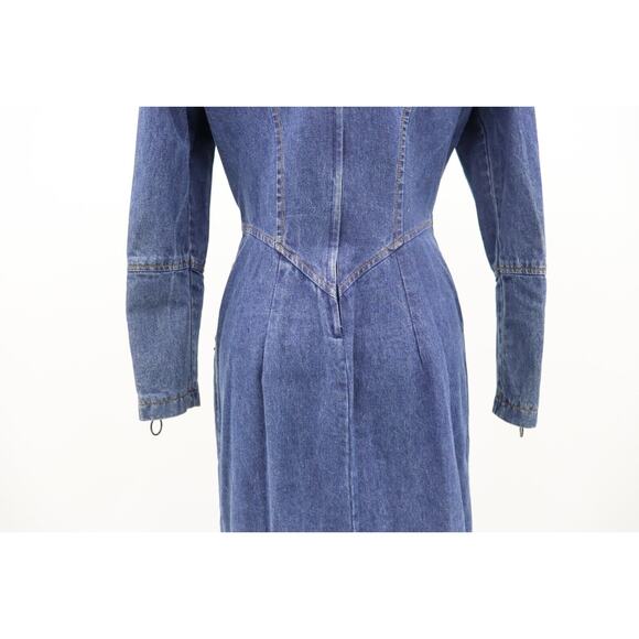 Jou Jou Y2K 1990's Denim Dress Stones and Gromet Embellishments Size M (Size 8) - Picture 10 of 16